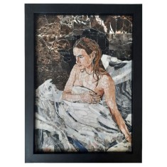 Мраморная картина Девушка с одеялом МПП-4 600х850 мм
