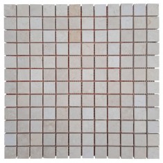 Мраморная мозаика, бежевая, матовая, 23x23x6 мм, мрамор Beige Mix, негалтованная. МКР-2СН