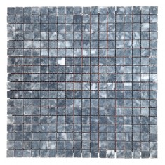 Мраморная мозаика на сетке мрамор Black 15x15x6 мм Матовая | МКР-4СН