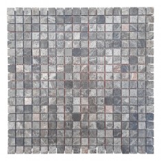 Мраморная мозаика коричневая, полированная, мрамор Emperador Medium, 15x15x6 мм. МКР-4П