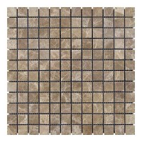 Мраморная мозаика, мрамор Emperador Light, 23x23x6 мм., полированная, МКР-2П