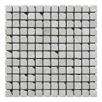 Мозаичная плитка бежевая, мрамор Victoria Beige, 23x23x6 мм., матовая, галтованная, античная. МКР-2СВА