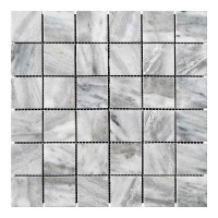 Мармурова мозаїка сірий мікс, 48x48x6 мм., полірована, мармур Grey Mix. МКР-3П