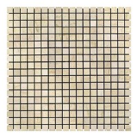 Мармурова мозаїка, бежева, полірована, 15x15x6 мм. Мармур Beige Mix. МКР-4П