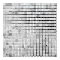 Мраморная мозаика, полированная, 15x15x6 мм, мрамор White Mix. МКР-4П