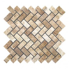 Мозаичная плитка Travertine Classic 48х23x6 мм МКР-5П Полированная | Прямоугольная