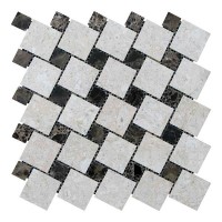 Мозаїчна плитка Мрамор Victoria Beige | Emperador Dark 47х47 | 23x23x6 мм МКР-6П Полірована