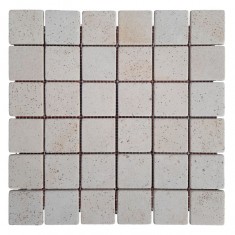 Мозаика плитка из песчаника Cream 48х48x6 мм мм на сетке