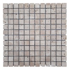 Мозаичная плитка Травертин Classic 23x23x6 мм., матовая, галтованная, античная. МКР-2СВА