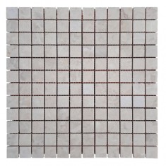 Мраморная мозаика, бежевая, 23x23x6 мм. матовая, негалтованная. Мрамор Victoria Beige. МКР-2СН 
