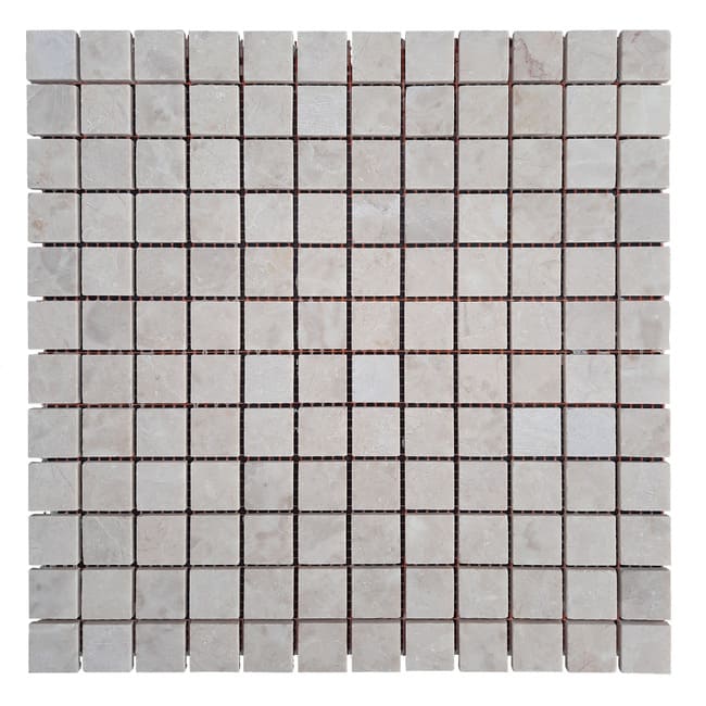 Мраморная мозаика, бежевая, 23x23x6 мм. матовая, негалтованная. Мрамор Victoria Beige. МКР-2СН 